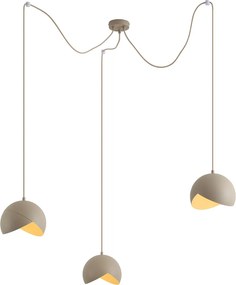 Design hanglamp beige met opaal glas 3-lichts - Tulip