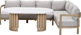 Garden Impressions Sirocco lounge dining set 3-delig rechts - acacia - grey sand