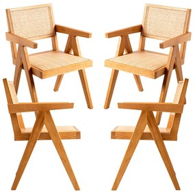 Pak 4 Holz Houten Stoelen