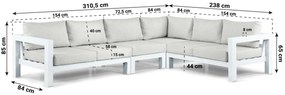 Hoek loungeset 6 personen Aluminium Wit  Lifestyle Garden Furniture Luca