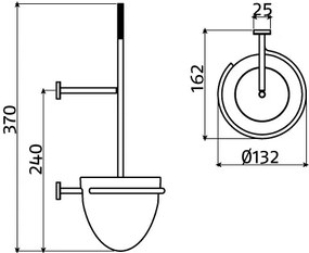 Clou Slim toiletborstel solid surface wit mat