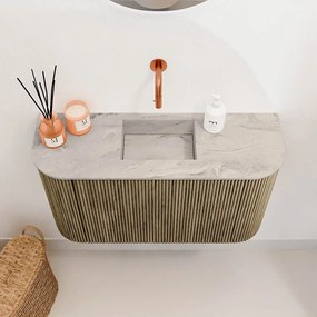 Mondiaz Joya DLux 75cm toiletmeubel ronding links/rechts dusk met wastafel faye midden zonder kraangat glace