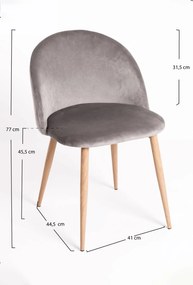 Set 4 Vint Fluwelen Stoelen