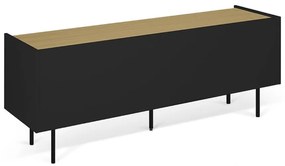 TemaHome Radio Zwart Tv-meubel Met Eiken Blad - 160x43x60cm.