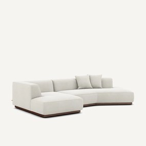 Open hoekbank links in linnen fluweel, JACOPO