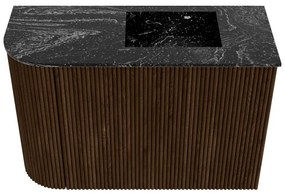 Mondiaz Joya DLux 60cm toiletmeubel ronding links walnut met wastafel faye rechts zonder kraangat lava