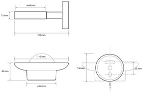 Sapho X-Round zeephouder rond wit