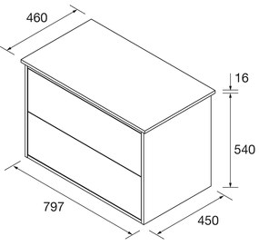 Muebles Ideal badmeubel 80cm met toppaneel zwart mat