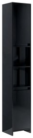 vidaXL Badkamerkast 30x30x183,5 cm spaanplaat hoogglans zwart