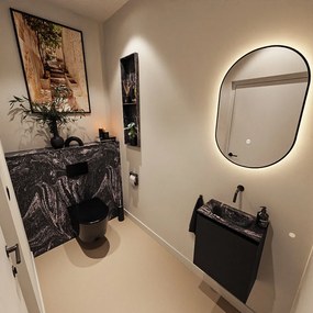 Mondiaz Ture DLux toiletmeubel 40cm urban met wastafel lava midden zonder kraangat