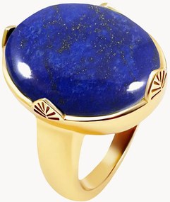 Vergulde ring Neo met lapis lazuli