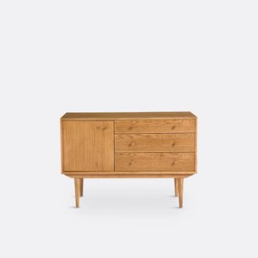 Vintage buffetkast met 1 deur en 3 lades Quilda