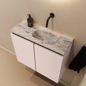 Mondiaz Ture DLux toiletmeubel 60cm rosee met wastafel glace rechts zonder kraangat