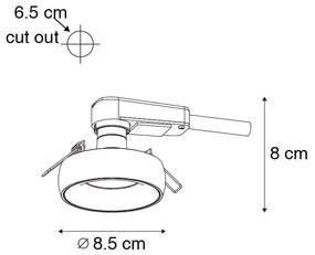 Set van 6 Design inbouwsport zwart met gouden binnenkant - Mooning GU10 Binnenverlichting Lamp