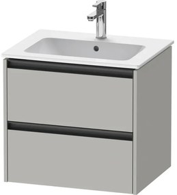 Duravit Ketho 2 wastafelonderbouwkast met 2 laden 61x48x55cm met grepen antraciet betongrijs mat K25262007070000