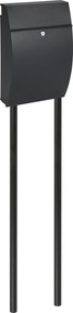 Practo Garden brievenbuspaal mat zwart  - 4x4x151cm - RAL 9005 MAT