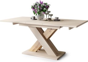 KARO Bruin beige / artisan eik - MODERNE UITSCHUIFBARE TAFELOP 180 cm!