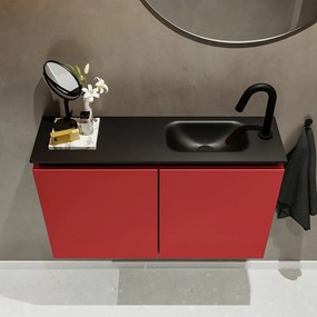 Mondiaz Ture 80cm toiletmeubel fire met wastafel urban rechts 1 kraangat