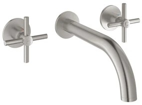 Grohe Atrio S-size 3-gats kruisgrepen wandmengkraan supersteel 20661DC0