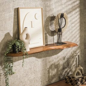Organische Wandplank Massief Acaciahout 120 Cm - 120x20x4cm.