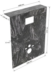 Mondiaz Hope toiletplaat solid surface 100x125cm lava voorgeboord