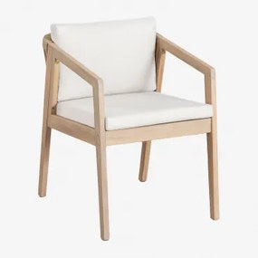 Set Van 4 Tuinstoelen Van Acaciahout En Gevlochten Touw Kaela Gardenia Wit & Acacia Bruin - Sklum