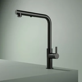 Hotbath ACE keukenkraan met uittrekbare handdouche zwart geborsteld PVD