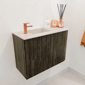 Mondiaz Joya DLux 60cm toiletmeubel ronding rechts shadow met wastafel faye links 1 kraangat meli