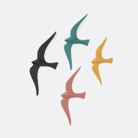 Set van 3 decoratieve vogels voor aan de wand, Tuga