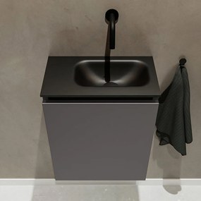 Mondiaz Ture 40cm toiletmeubel dark grey met wastafel urban rechts geen kraangat