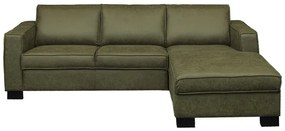 Loungebank Shuffle rechts | leer Dalton groen 14 | 2,35 x 1,61 mtr breed