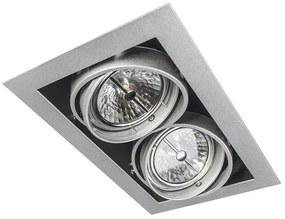 Inbouwspot staal AR111 verstelbaar 2-lichts - Oneon