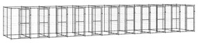 vidaXL Hondenkennel 26,62 m² staal