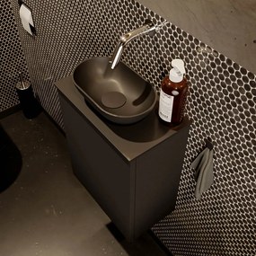 Mondiaz Fowy toiletmeubel 40cm urban met zwarte waskom midden zonder kraangat