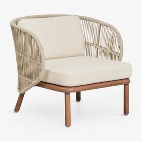 Fauteuil Van Acaciahout En Gevlochten Touw Capri Beige – Crème - Sklum