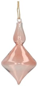 Kerstbal, pegel, glas, roze, 8 cm