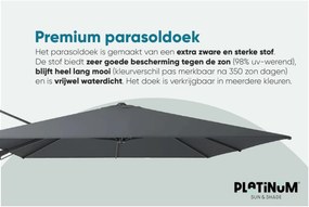 Platinum Challenger rechthoek zweefparasol T2 Premium - 3,5 x 2,6 m. - Havanna