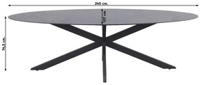 Belmond naturel/Privada 240x107 - Ovale tuinset - 7-delig