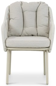Tuinset 6 personen 150 cm Aluminium/rope Taupe Santika Furniture Santika