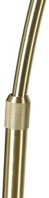 Booglamp messing met marmer stoffen kap grijs 45 cm - XXL Modern E27 Binnenverlichting Lamp
