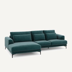 XL hoekbank links in fluweel, MARSILE