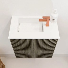 Mondiaz Joya 40cm toiletmeubel shadow met wastafel faye links 1 kraangat talc