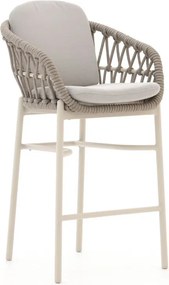 + 15% kassakorting | Barkruk tuin | Bellagio Cupello | Textileen | Taupe | Tuinstoel | Stapelbaar | Kees Smit Tuinmeubelen