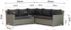 Hoek loungeset 5 personen Wicker Taupe  Garden Collections Lusso