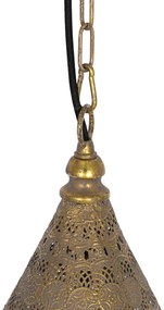 Oosterse hanglamp goud met patroon 26cm - Mowgli