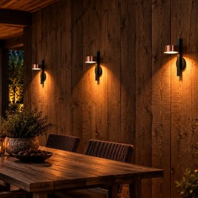 Set Van 3 Orion Muurlampen Koper Met LED