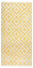 vidaXL Buitenkleed platgeweven 100x200 cm geel en beige