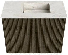 Mondiaz Joya DLux 50cm toiletmeubel shadow met wastafel faye rechts zonder kraangat ostra