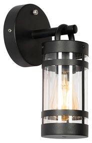 Buiten wandlamp met schemerschakelaar / dag-nacht sensor met bewegingsmelder zwart IP44 met schemersensor - Ruben Industriele / Industrie / Industrial E27 IP44 Buitenverlichting cilinder / rond