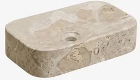 Natuurstenen Wastafel Francesca Beige Marmer Panther & 50 X 30 Cm - Sklum